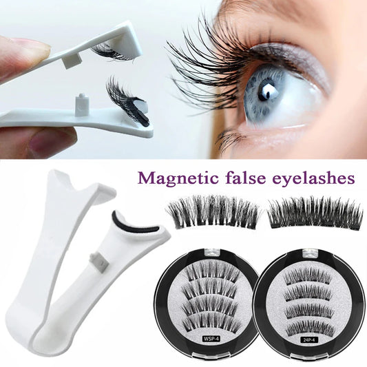 4pcs Magnetic Long Lashes Set with Applicator